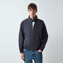Load image into Gallery viewer, Navy Blue Shower Resistant Harrington Jacket