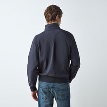 Load image into Gallery viewer, Navy Blue Shower Resistant Harrington Jacket