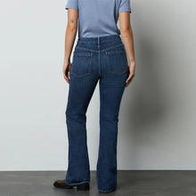 Load image into Gallery viewer, Dark Blue Mid Rise Authentic Bootcut Jeans