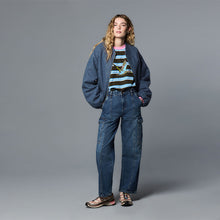 Load image into Gallery viewer, Dark Blue Ankle Straight Leg Carpenter Jeans