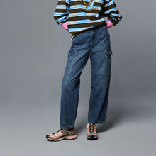 Load image into Gallery viewer, Dark Blue Ankle Straight Leg Carpenter Jeans