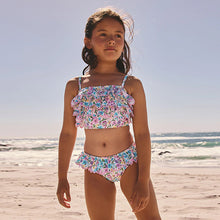 Load image into Gallery viewer, Pink/Yellow Ditsy Floral Frill Bikini (3-9yrs)