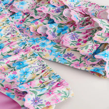 Load image into Gallery viewer, Pink/Yellow Ditsy Floral Frill Bikini (3-9yrs)
