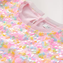 Load image into Gallery viewer, Pastel Pink Angel Sleeve Sequin Party Dress (3-12yrs)