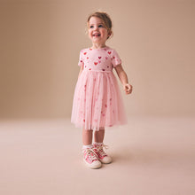Load image into Gallery viewer, Pink Hearts Mesh Skirt Dress (3mths-6yrs)