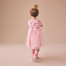 Load image into Gallery viewer, Pink Hearts Mesh Skirt Dress (3mths-6yrs)
