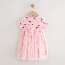 Load image into Gallery viewer, Pink Hearts Mesh Skirt Dress (3mths-6yrs)