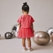 Load image into Gallery viewer, Berry Pink Top and Tutu Skirt Set (3mths-6yrs)