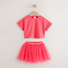 Load image into Gallery viewer, Berry Pink Top and Tutu Skirt Set (3mths-6yrs)