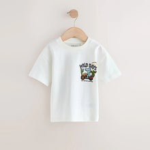 Load image into Gallery viewer, White Dinosaur Oversized Short Sleeve Back Print T-Shirt (3mths-6yrs)