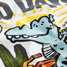 Load image into Gallery viewer, White Dinosaur Oversized Short Sleeve Back Print T-Shirt (3mths-6yrs)