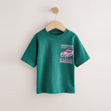 Load image into Gallery viewer, Green/Pink Race Car Short Sleeve Back Print T-Shirt (3mths-6yrs)