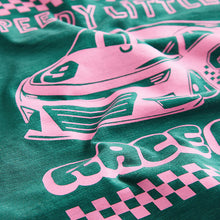 Load image into Gallery viewer, Green/Pink Race Car Short Sleeve Back Print T-Shirt (3mths-6yrs)