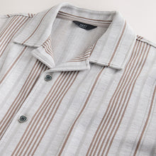 Load image into Gallery viewer, Neutral Brown Regular Fit N. Premium Short Sleeve Jersey Stripe Shirt