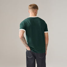 Load image into Gallery viewer, Green Regular Fit Ringer T-Shirt