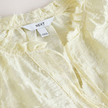 Load image into Gallery viewer, Ecru Linen Blend Tufty Jacquard Long Sleeve Blouse