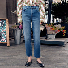 Load image into Gallery viewer, Mid Blue Stovepipe Straight Leg Jeans