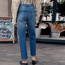 Load image into Gallery viewer, Mid Blue Stovepipe Straight Leg Jeans