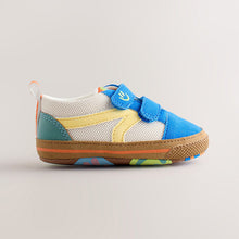 Load image into Gallery viewer, Blue Colourblock Touch Fastening Baby Trainers (0-2yrs)