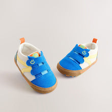 Load image into Gallery viewer, Blue Colourblock Touch Fastening Baby Trainers (0-2yrs)