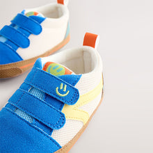 Load image into Gallery viewer, Blue Colourblock Touch Fastening Baby Trainers (0-2yrs)