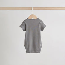Load image into Gallery viewer, Blue 5 Pack Short Sleeve Baby Bodysuits