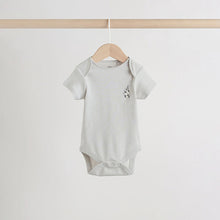 Load image into Gallery viewer, Blue 5 Pack Short Sleeve Baby Bodysuits