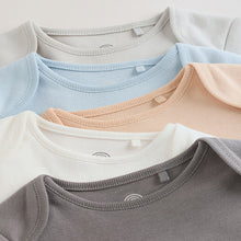 Load image into Gallery viewer, Blue 5 Pack Short Sleeve Baby Bodysuits