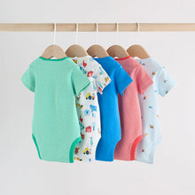 Load image into Gallery viewer, Green Farm 5 Pack Short Sleeve Baby Bodysuits