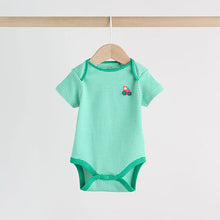 Load image into Gallery viewer, Green Farm 5 Pack Short Sleeve Baby Bodysuits