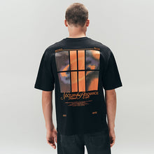 Load image into Gallery viewer, Black Techno Relaxed Fit Graphic Print Heavy Weight T-Shirt