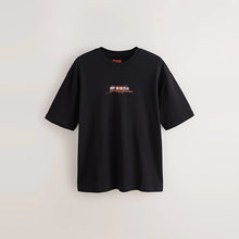 Load image into Gallery viewer, Black Techno Relaxed Fit Graphic Print Heavy Weight T-Shirt