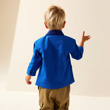 Load image into Gallery viewer, Cobalt Blue Canvas Overshirt (6mths-6yrs)
