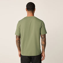 Load image into Gallery viewer, Green Moss Regular Fit Essential Crew Neck Cotton T-Shirt