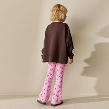 Load image into Gallery viewer, Pink/Red Cherry 1 Pack Rib Flare Leggings (3-12yrs)