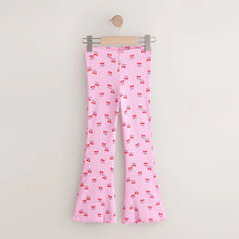 Load image into Gallery viewer, Pink/Red Cherry 1 Pack Rib Flare Leggings (3-12yrs)