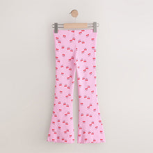 Load image into Gallery viewer, Pink/Red Cherry 1 Pack Rib Flare Leggings (3-12yrs)