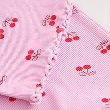 Load image into Gallery viewer, Pink/Red Cherry 1 Pack Rib Flare Leggings (3-12yrs)