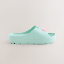 Load image into Gallery viewer, Turquoise Blue Glitter Cherry Sliders