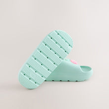 Load image into Gallery viewer, Turquoise Blue Glitter Cherry Sliders