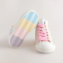 Load image into Gallery viewer, Multi Pastel Glitter Butterfly High Top Trainers