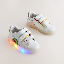 Load image into Gallery viewer, White Touch Fastening Light Up Trainers