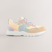 Load image into Gallery viewer, Multi Pastel Standard Fit (F) Lace-Up Colourblock Trainers