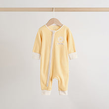 Load image into Gallery viewer, Lemon Yellow Baby Sleepsuits 3 Pack (0mths-2yrs)