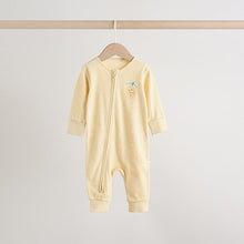 Load image into Gallery viewer, Lemon Yellow Baby Sleepsuits 3 Pack (0mths-2yrs)