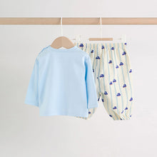 Load image into Gallery viewer, Blue Car Baby Top and Trousers Set (0mths-2yrs)