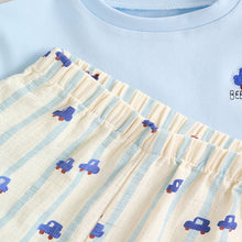 Load image into Gallery viewer, Blue Car Baby Top and Trousers Set (0mths-2yrs)