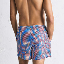 Load image into Gallery viewer, Pink/Blue Geo Print Swim Shorts 5 Inch