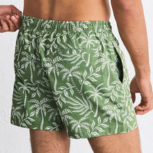 Load image into Gallery viewer, Khaki Green/Ecru Print Swim Shorts 5 Inch