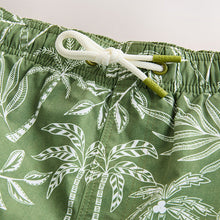 Load image into Gallery viewer, Khaki Green/Ecru Print Swim Shorts 5 Inch